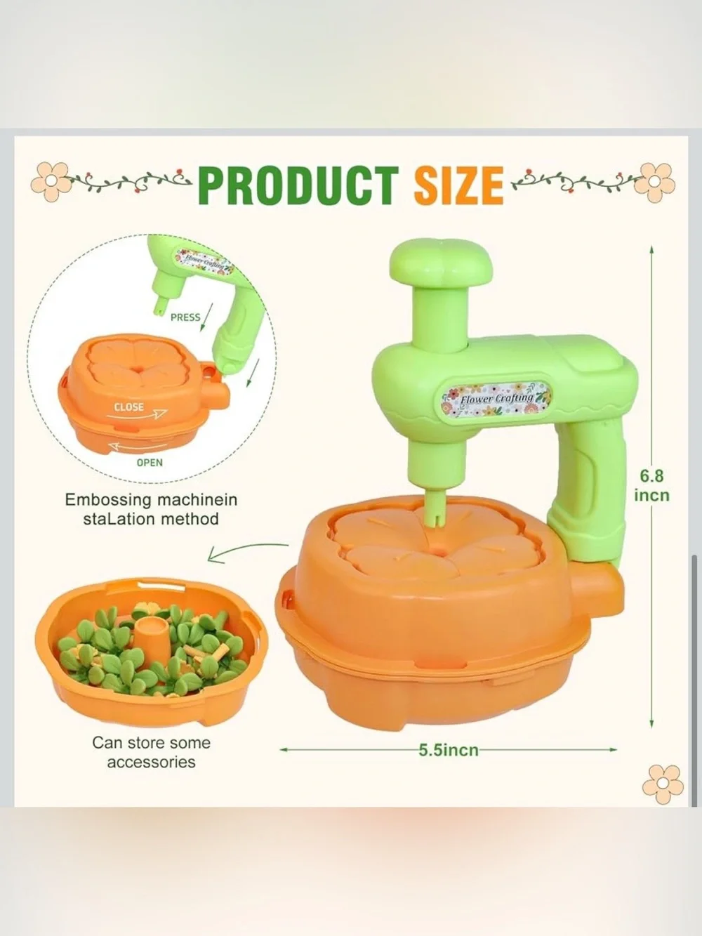 EZBIORT Educational Activity Fabric Flower Craft, DIY Craft Kits Toys for Kids 4